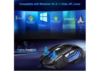 Bedrade Gaming Muis USB Computer RGB 7 Button 5500DPI LED Muizen Laptop PC Computer