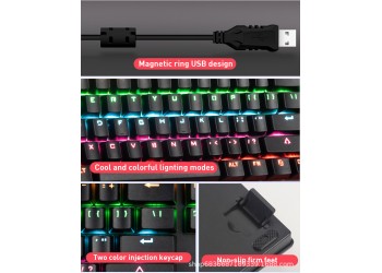 Gaming Mechanische Toetsenbord Rgb Mix Backlit Blauwe Schakelaar 87key