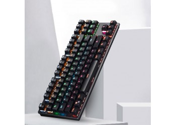 Gaming Mechanische Toetsenbord Rgb Mix Backlit Blauwe Schakelaar 87key