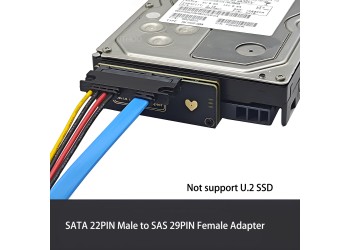 Professionele SAS 29pin naar SATA 3.0 22pin HDD Adapter Converter met chip en kabel