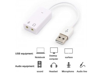 Virtuele 7.1 3D Externe Geluidskaart Usb 2.0 Audio Adapter Jack 3.5 Mm Koptelefoon Geluidskaart Voor Laptop Notebook pc
