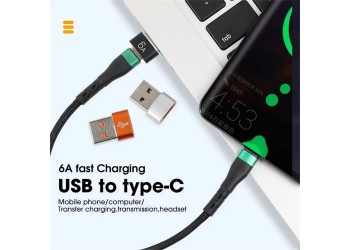 6A Usb Naar Type C Otg Adapter 120W USB-C Mannelijk Naar Type-C Vrouwelijke Oplader Converter Voor Macbook Samsung Data Transfer Adapter