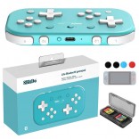 8Bitdo Turquoise Lite Draadloze Bluetooth Game Controller + JoyCon caps + kaarthouder