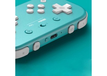 8Bitdo Turquoise Lite Draadloze Bluetooth Game Controller + JoyCon caps + kaarthouder