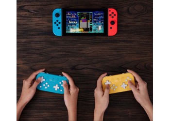 8Bitdo Turquoise Lite Draadloze Bluetooth Game Controller + JoyCon caps + kaarthouder