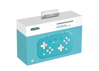 8Bitdo Turquoise Lite Draadloze Bluetooth Game Controller + JoyCon caps + kaarthouder