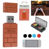 8Bitdo USB Draadloze Bluetooth Adapter Switch PS4 Xbox + JoyCon caps + kaarthouder