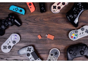 8Bitdo USB Draadloze Bluetooth Adapter Switch PS4 Xbox + JoyCon caps + kaarthouder