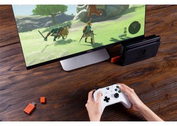 8Bitdo USB Draadloze Bluetooth Adapter Switch PS4 Xbox PS1 + JoyCon caps + kaarthouder