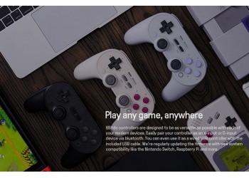 8Bitdo SN30 Pro Plus Draadloze Bluetooth Game Controller + JoyCon caps + kaarthouder