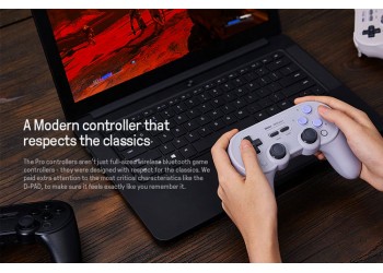 8Bitdo SN30 Pro Plus Draadloze Bluetooth Game Controller + JoyCon caps + kaarthouder