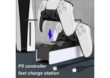 Dual Fast Charger voor Sony PS5 Controller Joystick Gamepad USB 3.1 Type-C Dock Station opladen