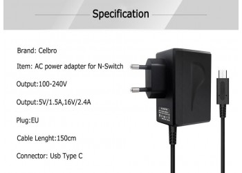 Ac Adapter Oplader Voor Nintendo Switch Charger 15V 2.6A Snel Opladen Dock/Controller TV Lader