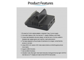 Bluetooth Dock Charger Stand HDMI Video Converter Voor Nintendo switch