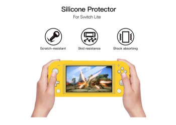 Grijs siliconen shell beschermhoes voor Nintendo Switch Lite