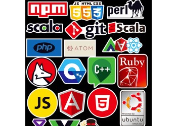 108 coole laptop stickers ICT developer computer programmer Java C++ Php Docker