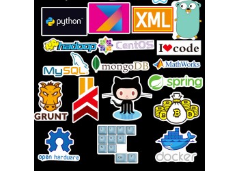 108 coole laptop stickers ICT developer computer programmer Java C++ Php Docker