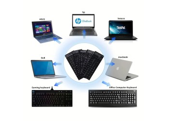 2-delige sticker voor laptoptoetsenbord vervanging voor het Engelse alfabet, herbruikbaar en eenvoudig aan te brengen