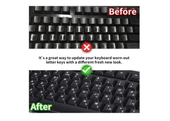 2-delige sticker voor laptoptoetsenbord vervanging voor het Engelse alfabet, herbruikbaar en eenvoudig aan te brengen