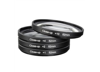 4x 52mm Close up Filter Macro +1+2+4+10 camera lens filter