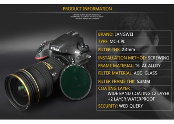 77mm CPL Polarisatie MC Lens Filter Langwei Multi Coating 