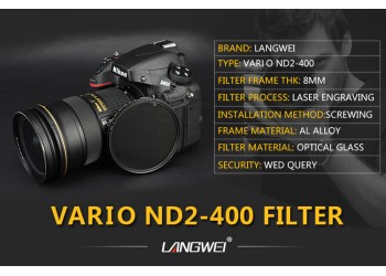 52mm ND Filter (grijsfilter) vario ND2-400 Langwei Lens