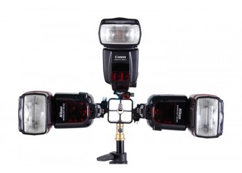 Drie Triple Hot Shoe Mount Adapter Flash Light Stand Houder