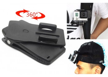 360 Graden Rotatie Rugzak Hoed Quick Clip klem voor GoPro