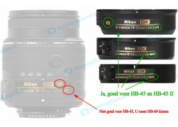 Zonnekap HB-45 voor Nikon lens 18-55mm