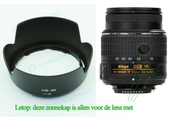 Zonnekap HB-69 voor Nikon lens AF-S DX 18-55 VR II 