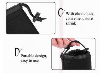 Medium Lens Beschermhoes, Lens Cover Lenstas Pouch Case Bag