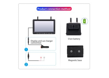 Auto achteruitrijcamerasysteem Auto Rear View Backup Camera Draadloze 7inch montor​ 1 jaar garantie