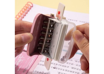 Roze Papier Punch Handheld Metalen Perforator A4 A5 B5 notebook Plakboek Diary Binding met 6x Losbladige ring