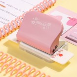 Roze Papier Punch Handheld Metalen Perforator A4 A5 B5 notebook Plakboek Diary Binding met 6x Losbladige ring