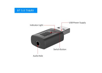 Bluetooth 5.0 Audio-ontvanger Zender 4 IN 1 Mini 3.5mm Jack AUX USB Adapter