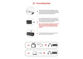 Bluetooth 5.0 Audio-ontvanger Zender 4 IN 1 Mini 3.5mm Jack AUX USB Adapter