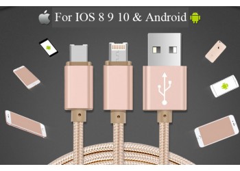 4 in 1 iPhone Android Luxe Snelle Opladen Data Sync kabel