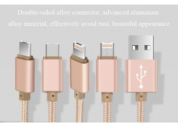 4 in 1 iPhone Android Luxe Snelle Opladen Data Sync kabel