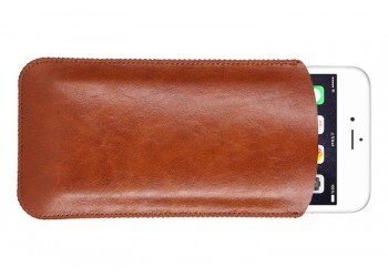 iphone 7 6s voor Samsung Huawei Luxe leather Hoesje case Bruin