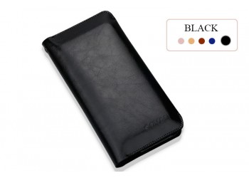 iphone x 8 7 voor Samsung Huawei Luxe leather wallet Hoesje zwart