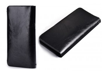 iphone x 8 7 voor Samsung Huawei Luxe leather wallet Hoesje zwart