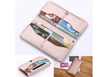 iphone x 8 7 voor Samsung Luxe leather wallet Hoesje rosegoud