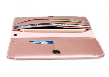 iphone x 8 7 voor Samsung Luxe leather wallet Hoesje rosegoud