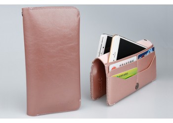 iphone x 8 7 voor Samsung Luxe leather wallet Hoesje rosegoud