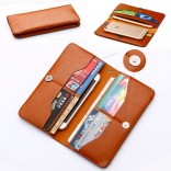 iphone x 8 7 voor Samsung Huawei Luxe leather wallet Hoesje bruin