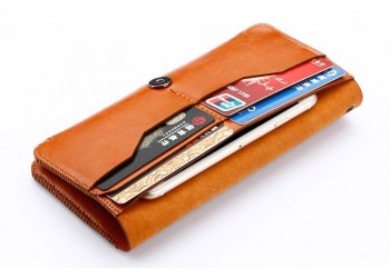 iphone x 8 7 voor Samsung Huawei Luxe leather wallet Hoesje bruin