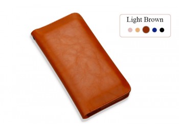 iphone x 8 7 voor Samsung Huawei Luxe leather wallet Hoesje bruin