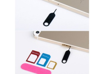 5 in 1 Nano Sim Card Adapters + Regular & Micro Sim iPhone