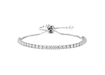 Trendy 3mm ingelegde zirkoon armband verstelbare damesarmband Zilver