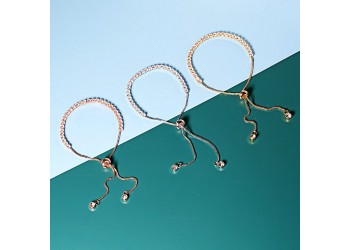 Trendy 3mm ingelegde zirkoon armband verstelbare damesarmband Zilver
